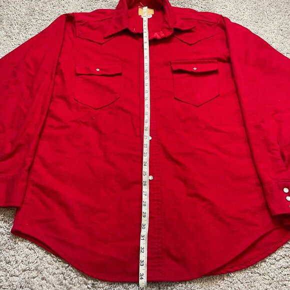 Vintage Deerskin Red Western Chamois Pearl Snap Button USA Shirt XL - Picture 5 of 8